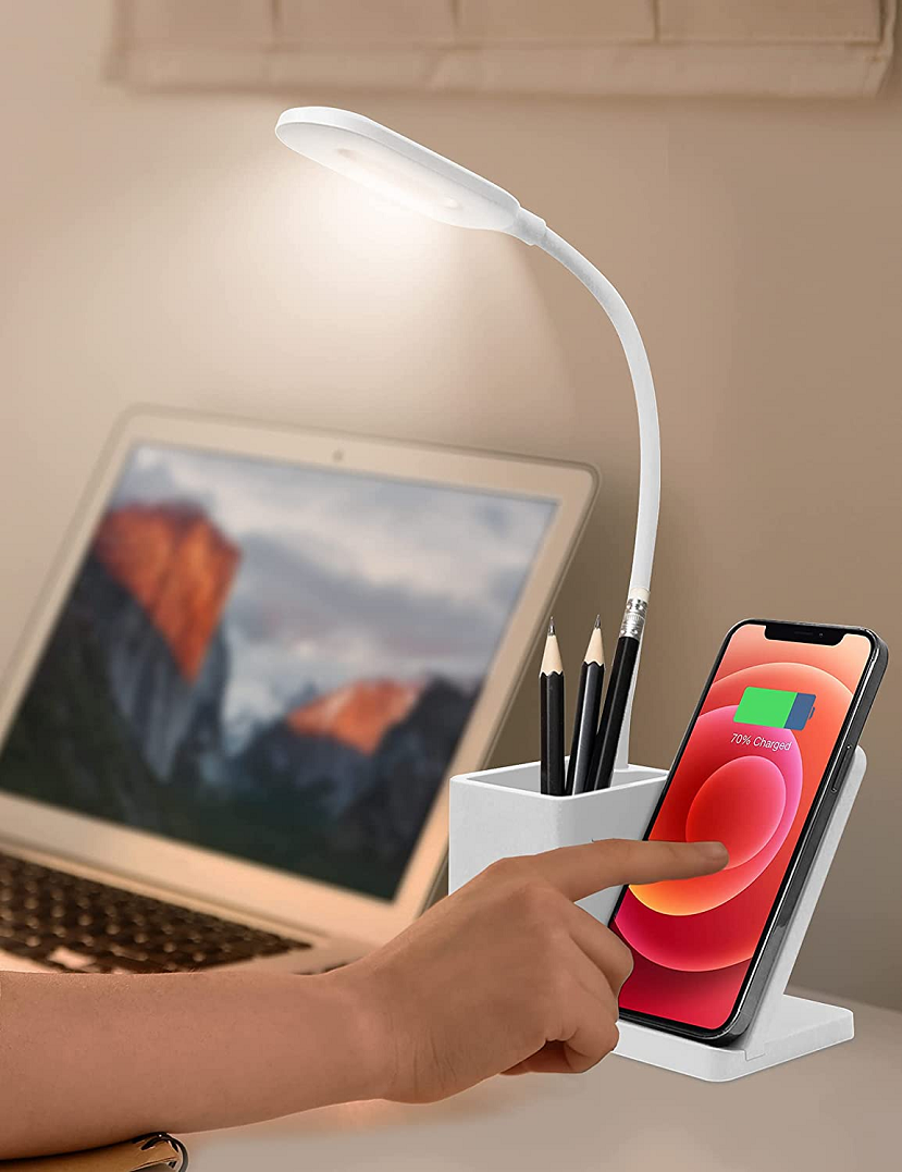 New Led Multifunction Rechargeable Table Lamp With Pen Holder Modern Led Table Lamp Wireless Charger