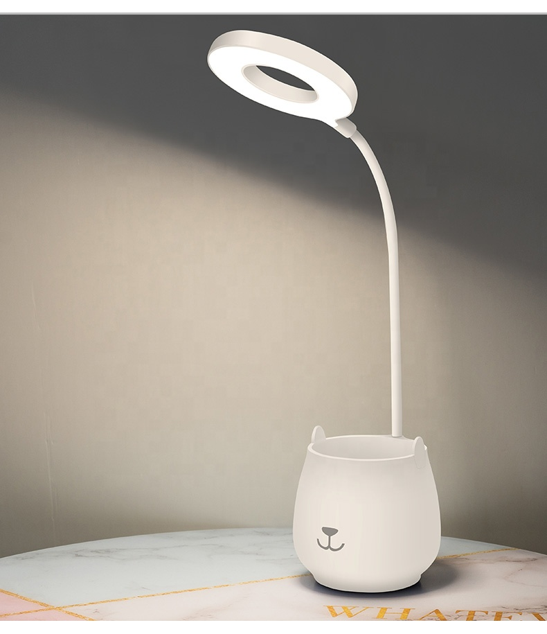 creative multifunctional usb eye protection desk lamp with pen holder and mobile phone holder charging led desk lamp
