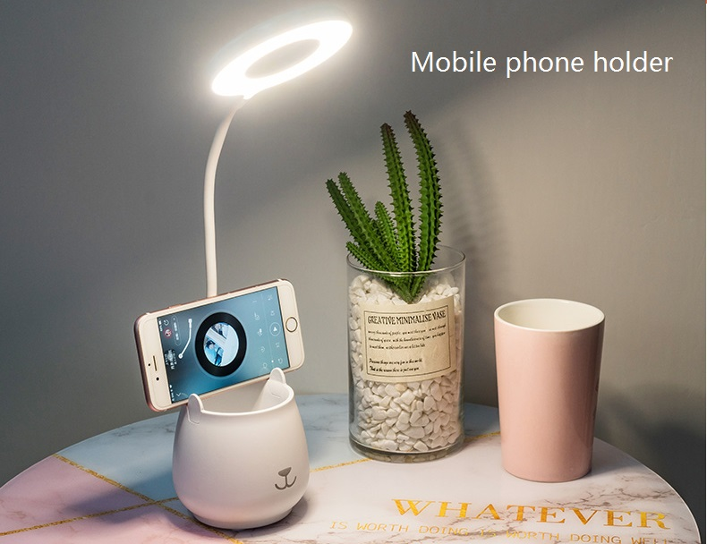 creative multifunctional usb eye protection desk lamp with pen holder and mobile phone holder charging led desk lamp