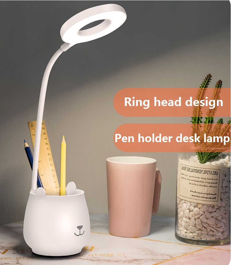 creative multifunctional usb eye protection desk lamp with pen holder and mobile phone holder charging led desk lamp