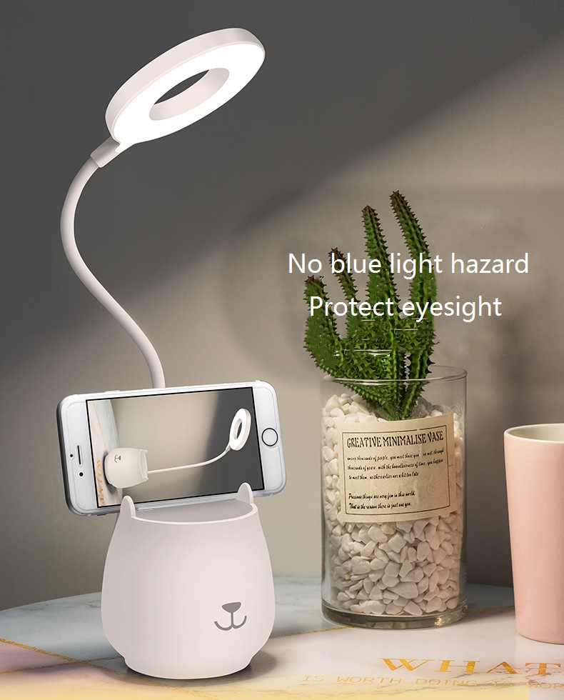 creative multifunctional usb eye protection desk lamp with pen holder and mobile phone holder charging led desk lamp