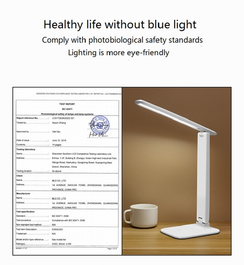 HH008A High Quality Stepless Dimming Table LED Lamp With Pen Holder Portable Lamps Led Desk Lamp With USB Charging Port For Reading