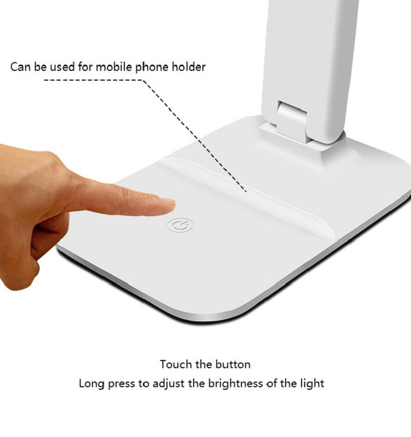 HH008A High Quality Stepless Dimming Table LED Lamp With Pen Holder Portable Lamps Led Desk Lamp With USB Charging Port For Reading