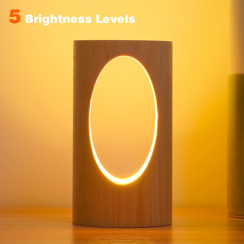 HHM02 LED Wooden Light Reading Led Night Light Hot Sale USB Plug In Eye Protection Bedside Table Lamp For Studying