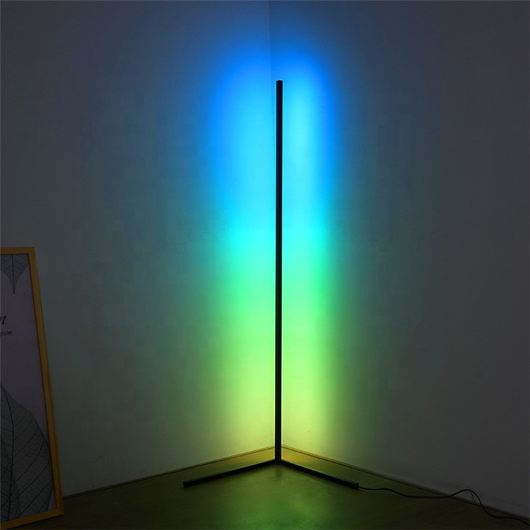 HHFL009 Hot Sale APP Remote Control Switch Led Light Bars Corner Floor Lamp Lights 5V Decoration 20W Gaming Light Aluminum