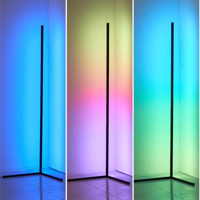 HHFL009 Hot Sale APP Remote Control Switch Led Light Bars Corner Floor Lamp Lights 5V Decoration 20W Gaming Light Aluminum