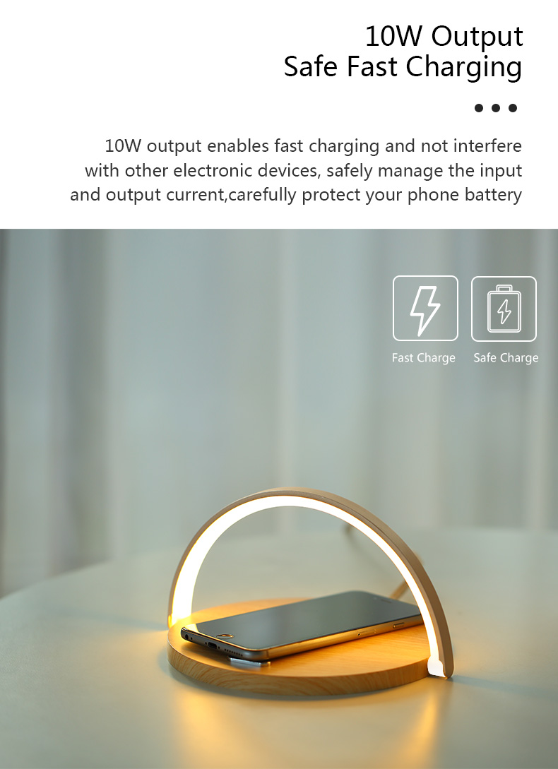 HHS21 Table Led Lamp Wireless Chargers For Mobile Touch Switch Phone Charger Fast Charging
