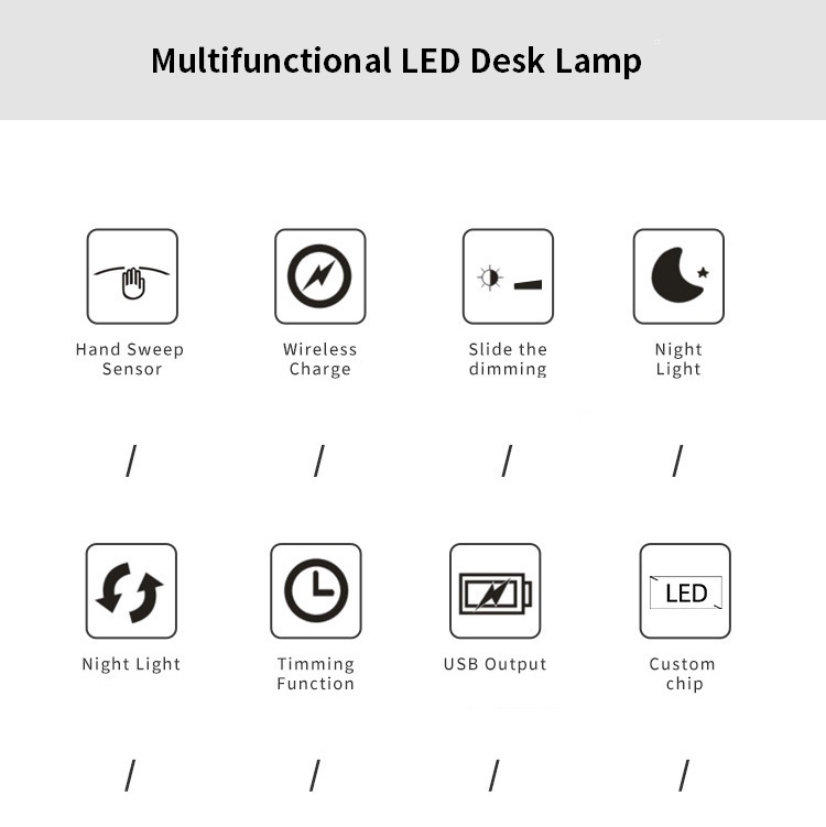 HHTX170 Charger Wireless Led Table Desk Lamp  Modern Decorations For Home Stepless Dimming Bedside Table Lamps For Reading