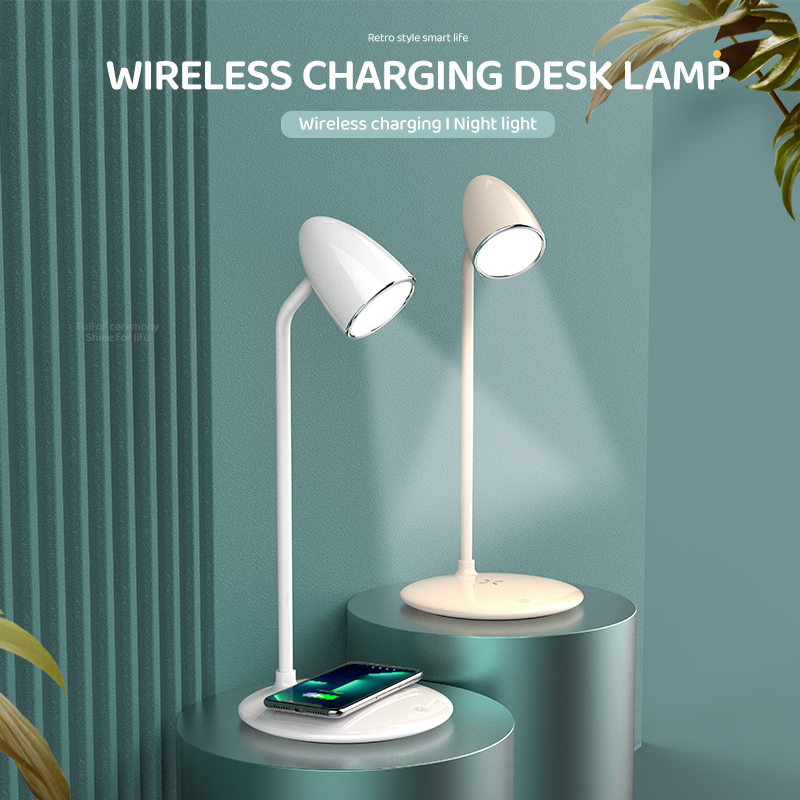 HHS03 Adjustable Touch Control Desk Lamp Led Wireless Charge Night Lamp For Bedroom Multi-function Desk Lamp Soft Light