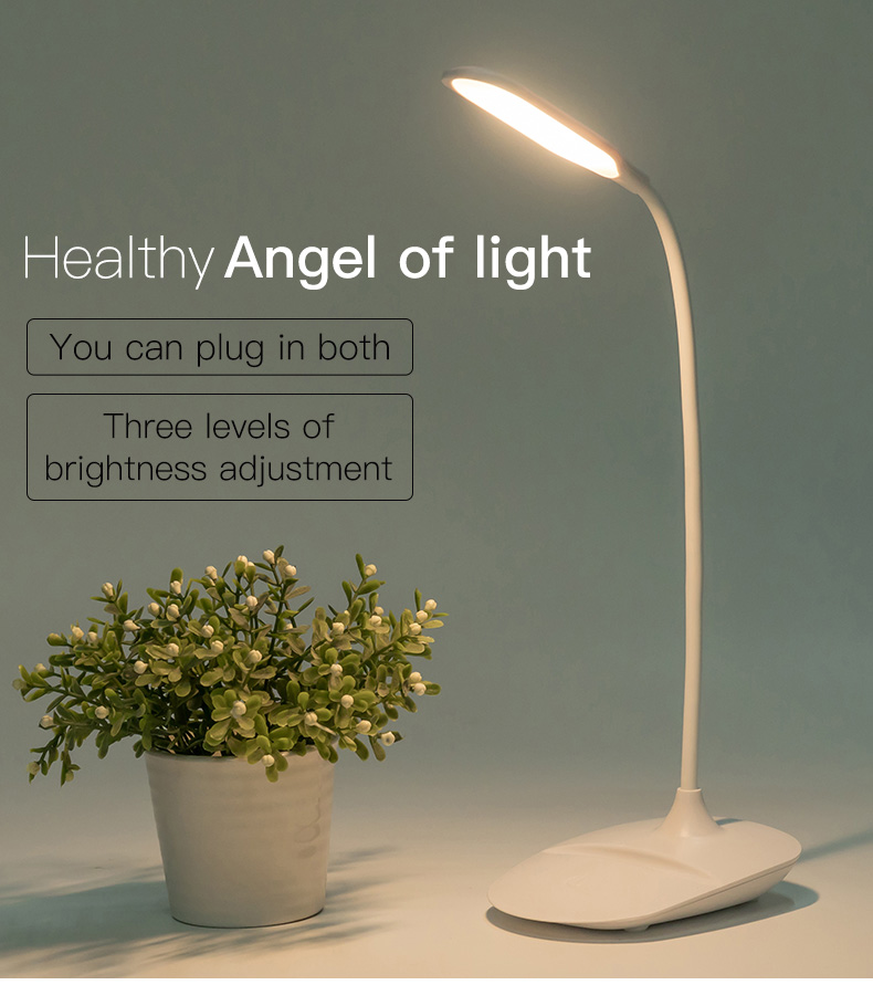 HH003A Led USB Charge Portable Table Lamps  Folding Touch Eye Protection 3W  Small Desk  Lamp For Study Plug-In Lamp