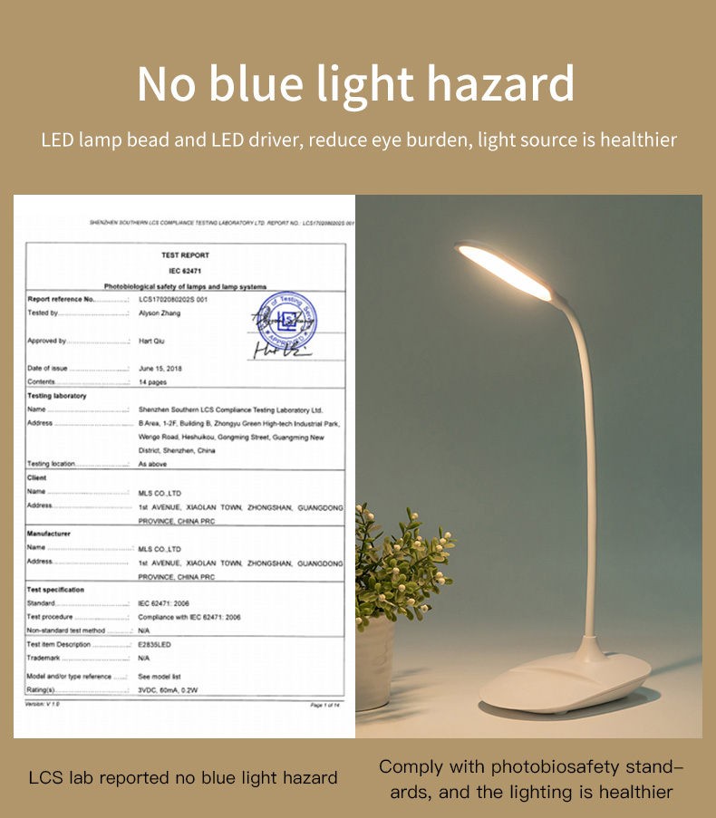 HH003A Led USB Charge Portable Table Lamps  Folding Touch Eye Protection 3W  Small Desk  Lamp For Study Plug-In Lamp