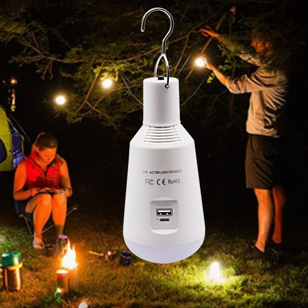 HH168A Camping Lights Outdoor LED Emergency Light ABS Multi-functional LED Bulb 5V Output Power Bank With Hook Emergency Light Bulb