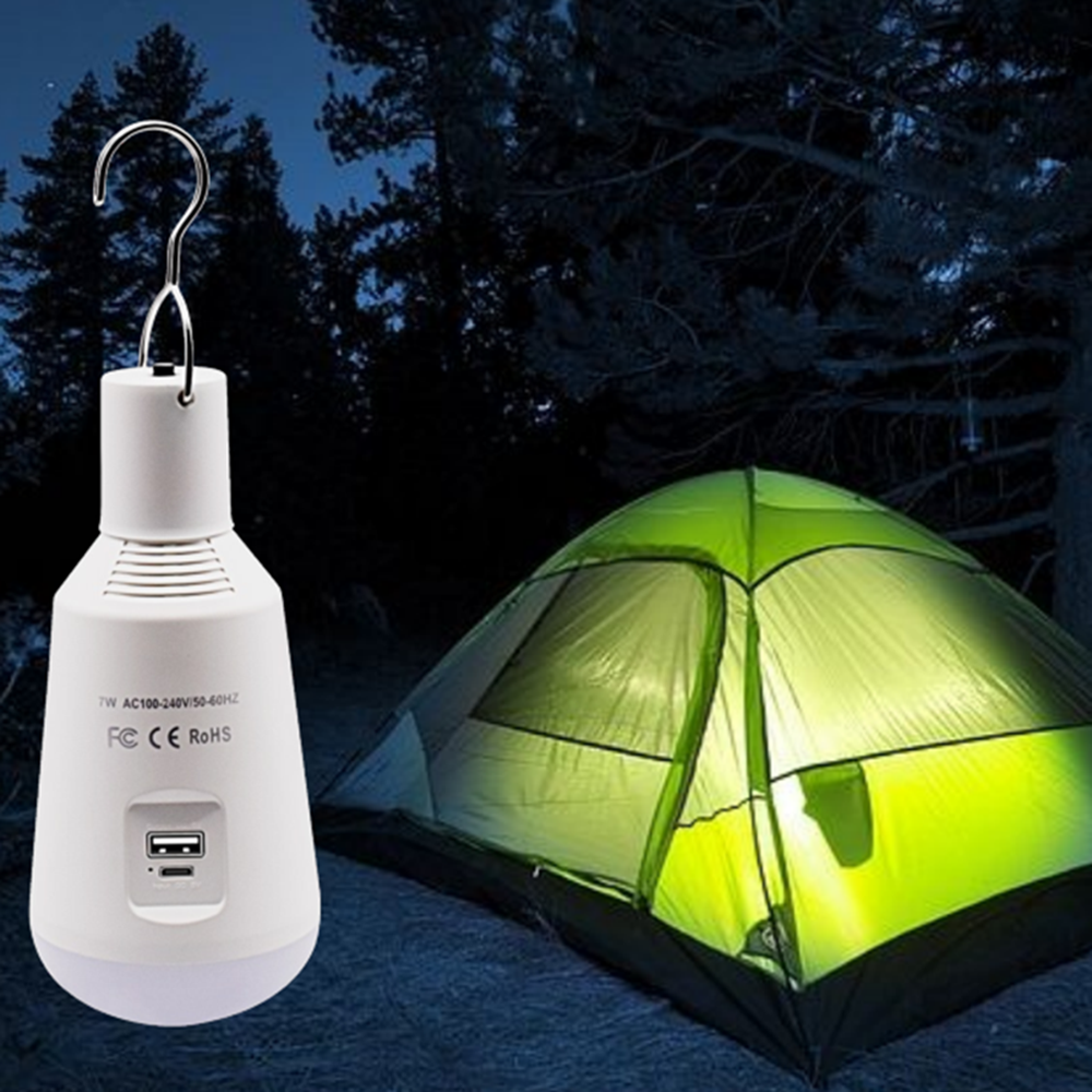 HH168A Camping Lights Outdoor LED Emergency Light ABS Multi-functional LED Bulb 5V Output Power Bank With Hook Emergency Light Bulb