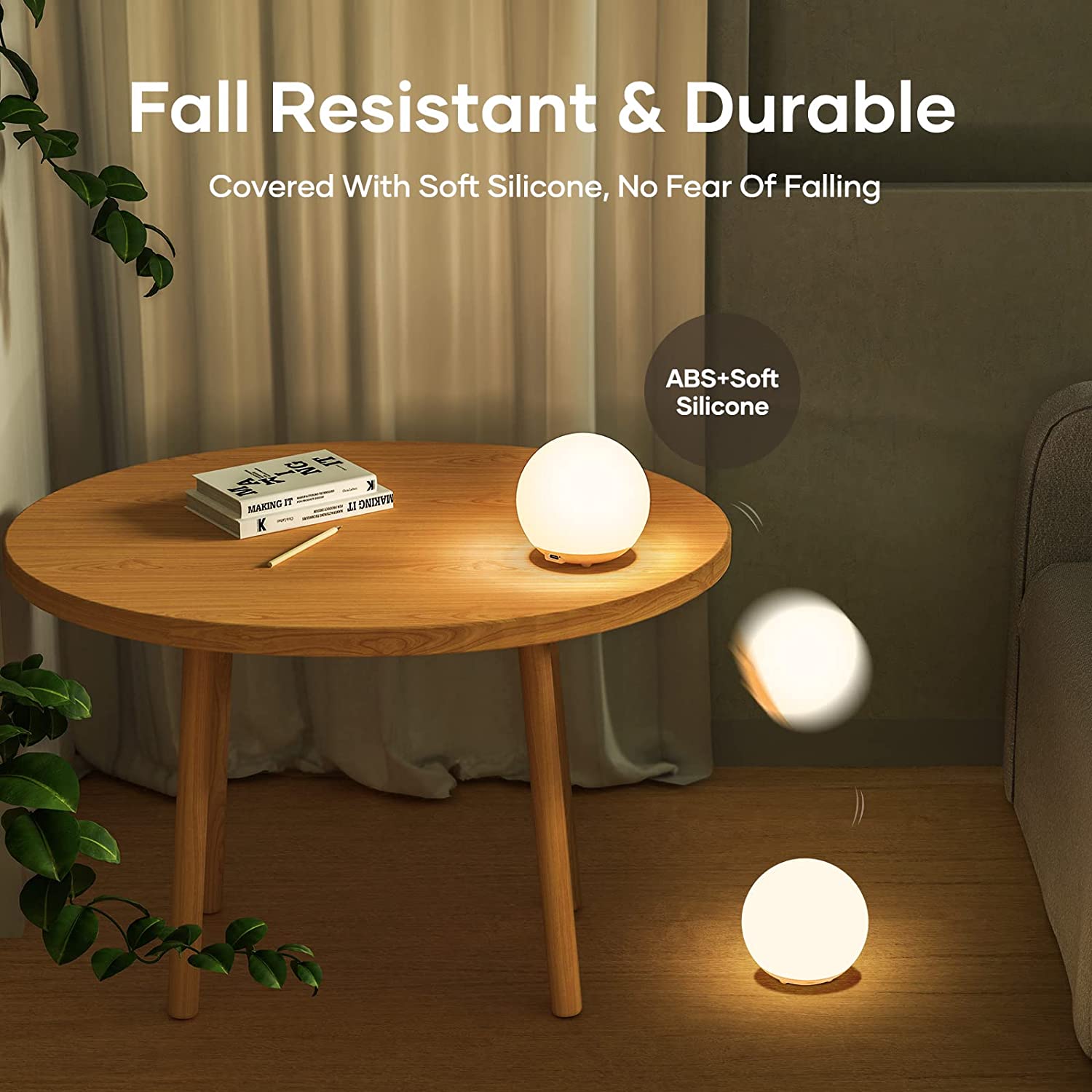 HH-215 Multi Functional 3D Night Light 6 Color Modern Decorative Lighting Bedroom Night Light Ball Led Table Lamp ABS Minimalism