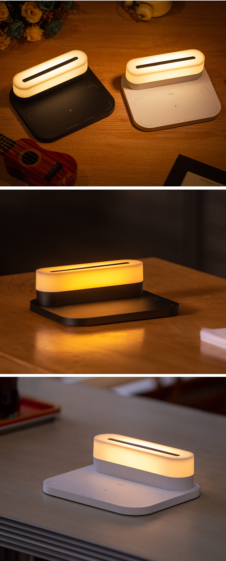HHS26L Fast Wireless Charging For Iphone Wireless Charge Three Color New Led Table Lamps Cordless Modern Bedside Touch Night Light