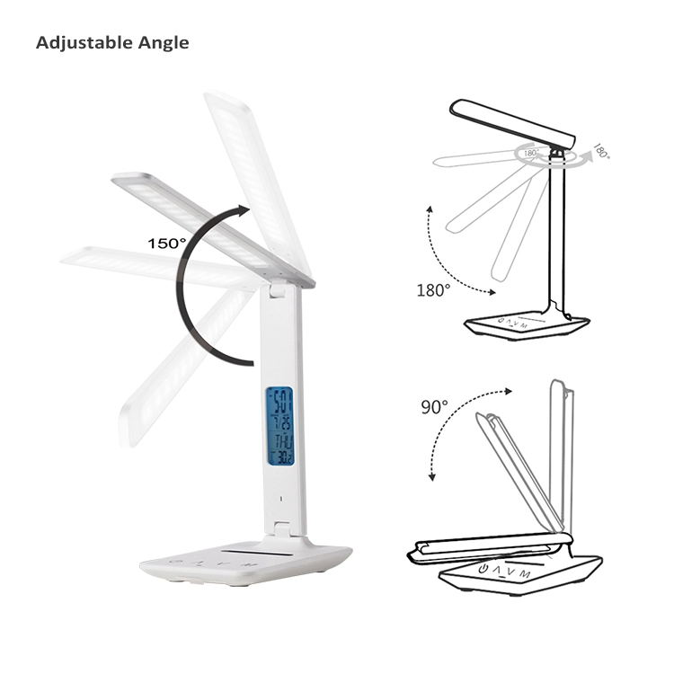 Eye Protection New Table Lamp With USB Port And Display Touch Clock USB Portable Office Table Reading Table Lamps Luxury LED