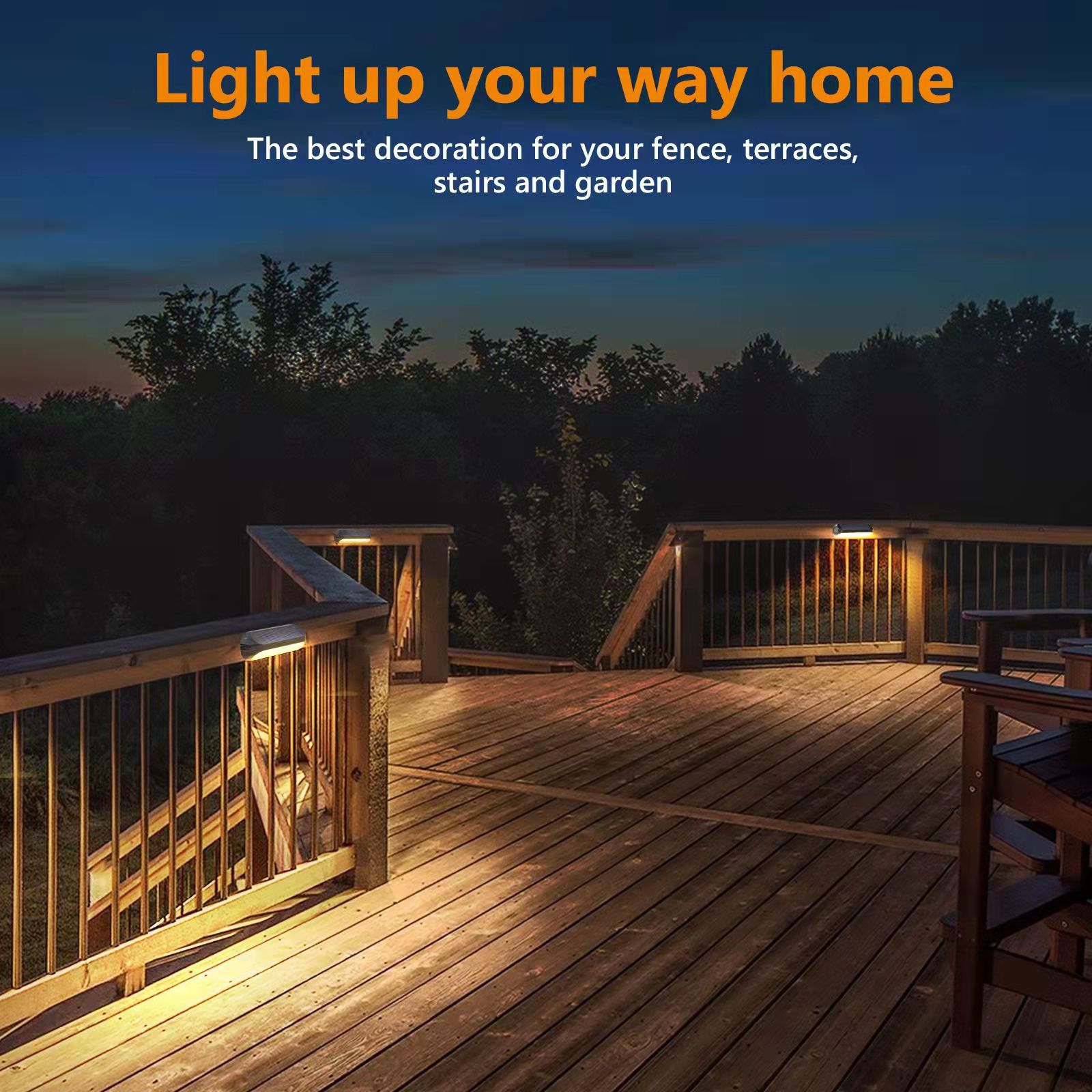 Solar Fence Light Upgraded Waterproof Garden Outdoor Yard Deck Light LED Step Light Solar Lamps Outdoor Stairs For Street