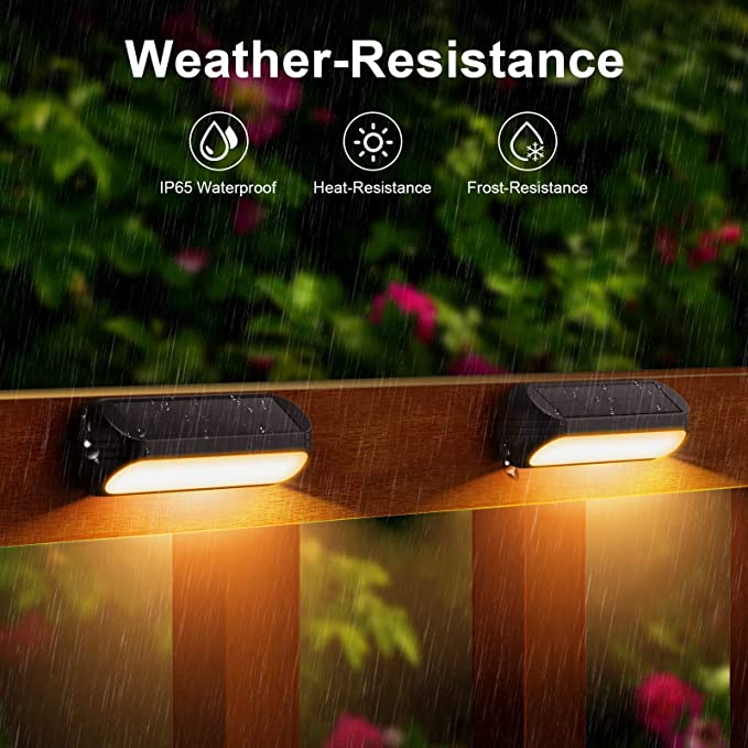 Solar Fence Light Upgraded Waterproof Garden Outdoor Yard Deck Light LED Step Light Solar Lamps Outdoor Stairs For Street