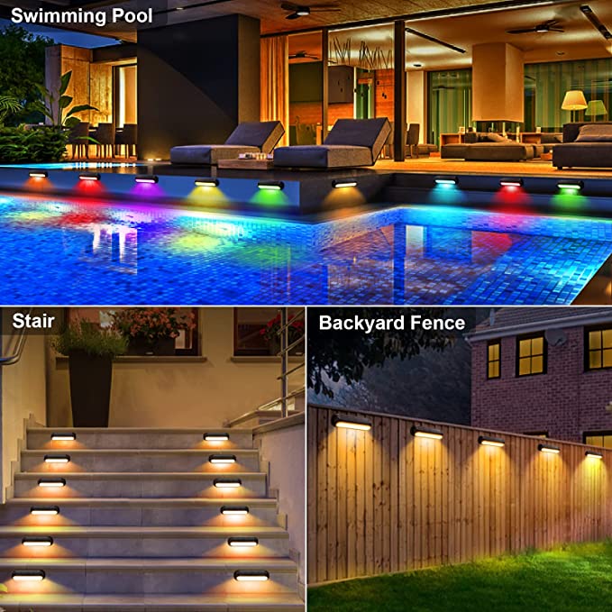 Solar Fence Light Upgraded Waterproof Garden Outdoor Yard Deck Light LED Step Light Solar Lamps Outdoor Stairs For Street