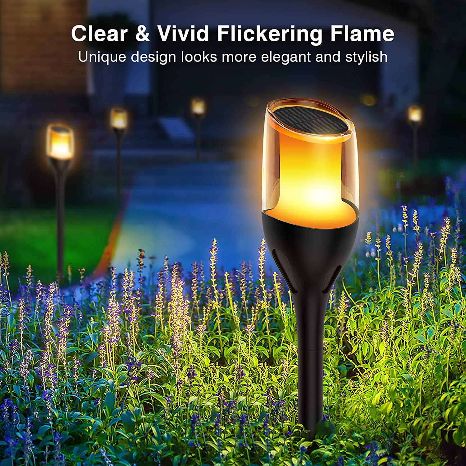 HH230 New Street Fence Garden Light Heatproof Lighting Outdoor Waterproof Led Romantic Solar Light For Garden 360 Degrees Attractive