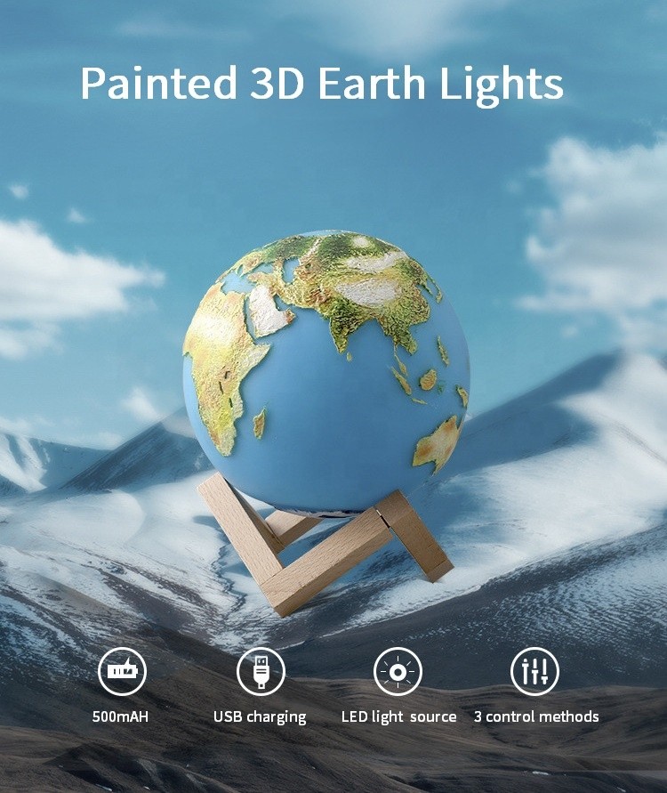 3D LED 2/3/16 colors Lunar Mars Jupiter LED Moon Light Galaxy Planet Lamp Earth Lamp Hand Drawn Remote Control Switches