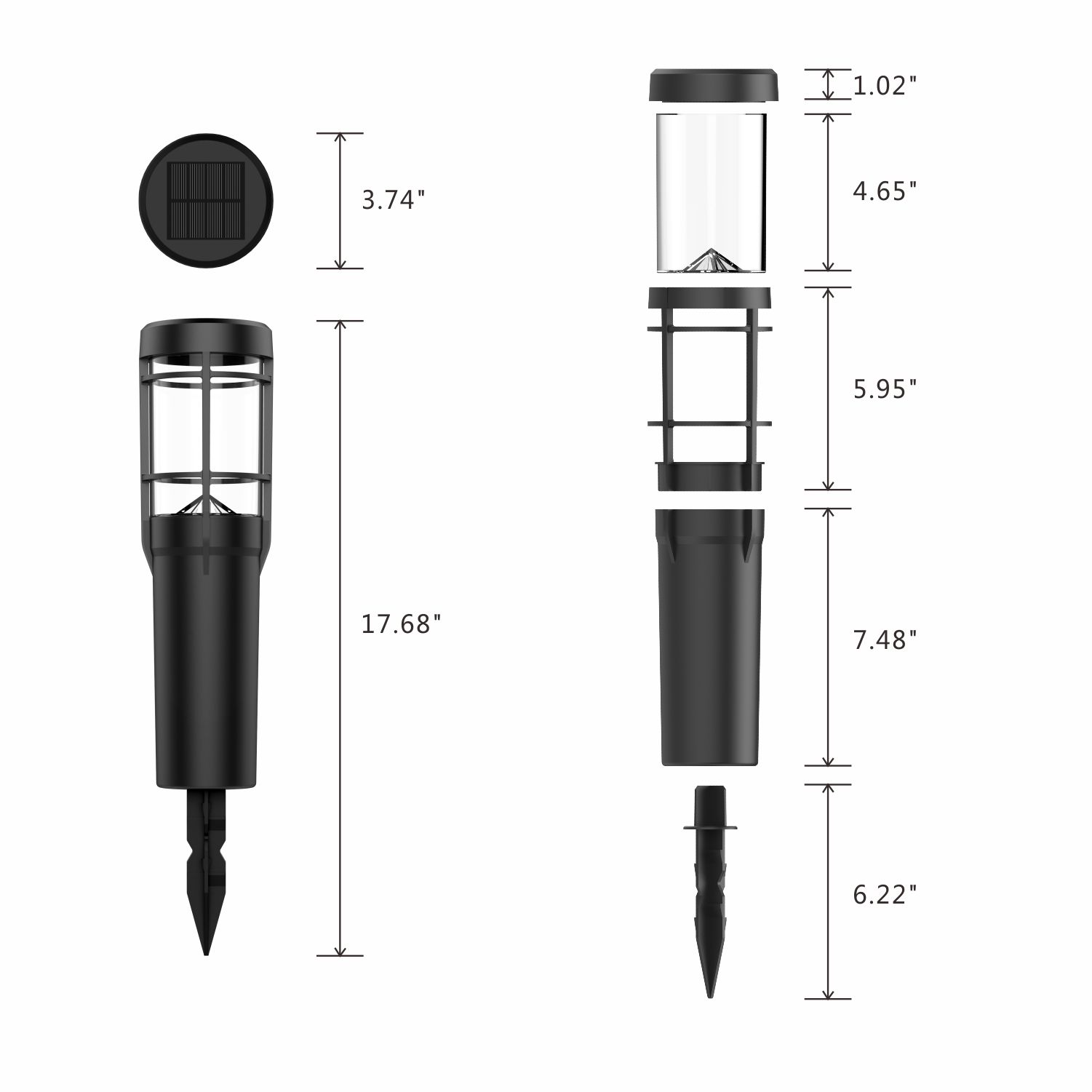 HH213A Lawn Lights Solar Street Lights Outdoor Waterproof Garden ABS Festival Decorative Lighting Ground Plug Lamp Outdoor Courtyard