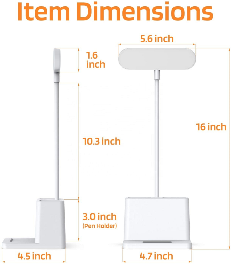 HH829 Wholesale Multifunction Study Lamp with Pen Holder and Mobile Phone Holder Reading Desk LED Table Lamp Flexible Eye Caring