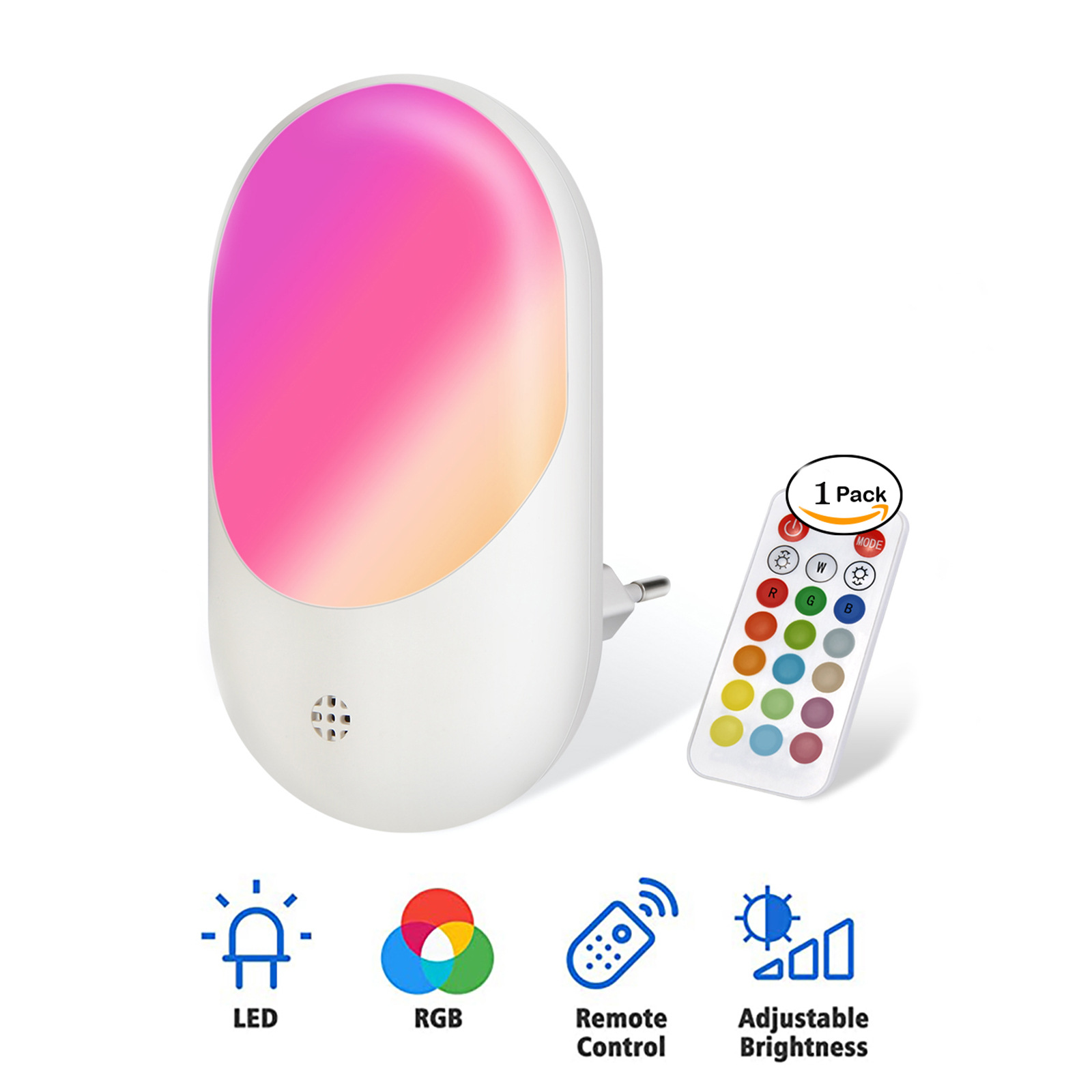 HHL1802 16 Color RGB Night Light Other Home Decor Bedside For Kids EU US UK Plug Smart Remote Control 10 Levels Brightness