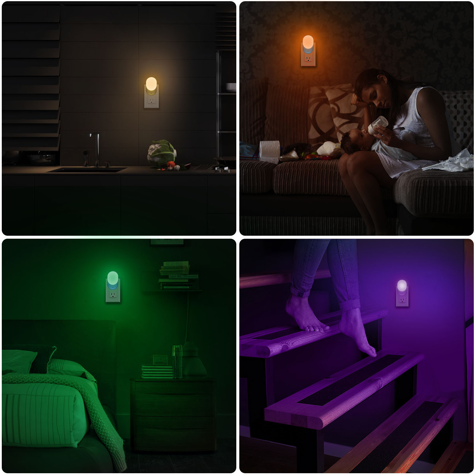 HHL1802 16 Color RGB Night Light Other Home Decor Bedside For Kids EU US UK Plug Smart Remote Control 10 Levels Brightness