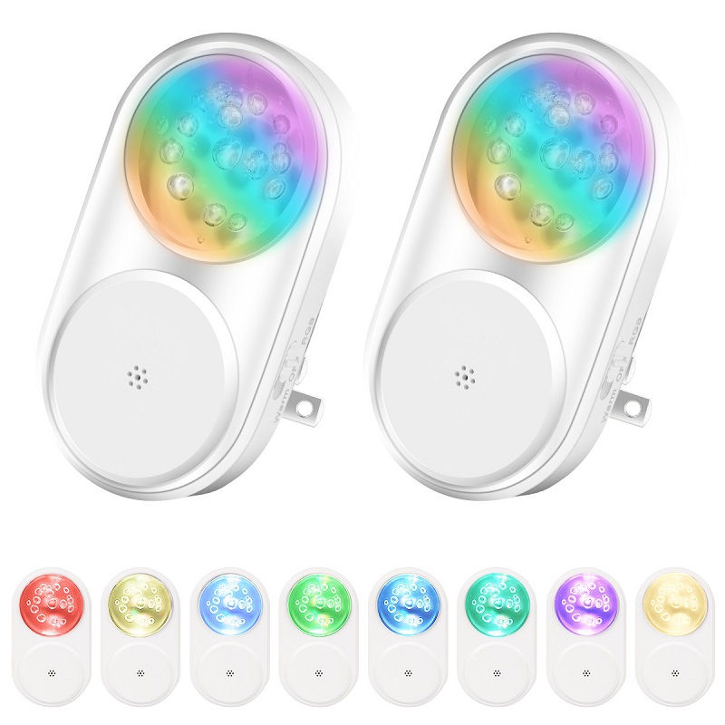 HHL1801 Wholesaler Hot Sale Photocell Sensor Night Light EU Plug 8 Colors RGB Warm Light Other Home Decor Bedside Corridor For Baby