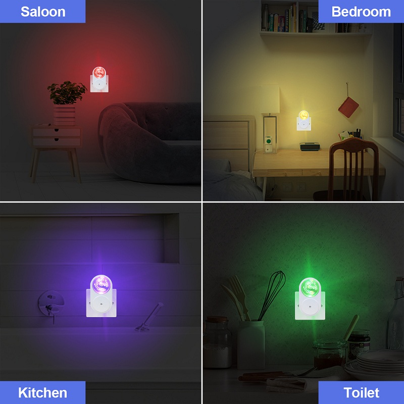 HHL1801 Wholesaler Hot Sale Photocell Sensor Night Light EU Plug 8 Colors RGB Warm Light Other Home Decor Bedside Corridor For Baby