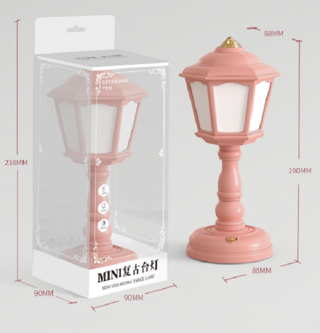 HH193 New LED Retro Night Light Lamp Princess Valentines Day Gift 2023 For Girl Bedside Reading Room Cute Morandi Colors