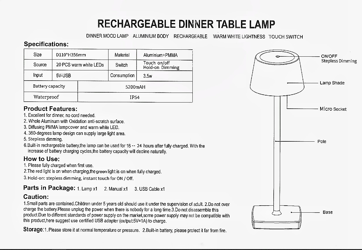 HHJ02 European Design Led Rechargeable Light For Home Decorations Lamps Luxury Rechargeable Touch Led Table Lamp Restaurant Light