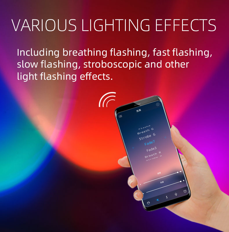 HH03APP LED APP Sunset Light Sunset Lamp Projector Smart Light Switch RGB 16 Color Bluetooth Smart Timing For Holiday Girl Photograph