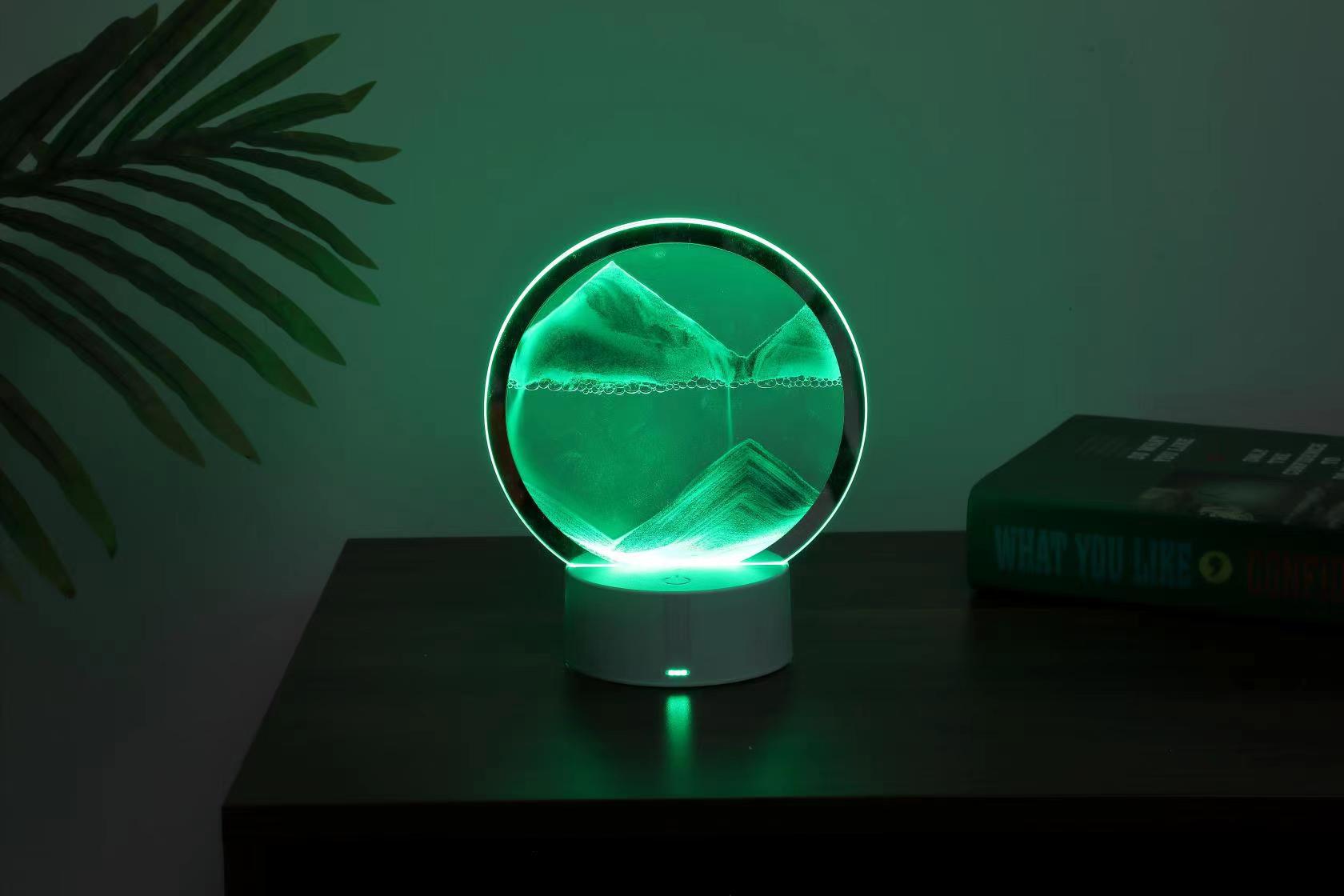 Sand Lamp Dynamic Quick 3D Lamp LED Flowing Sand Painting Picture Art Table Lamp Flow Sand Painting RGB7/RGB16 Room Decor