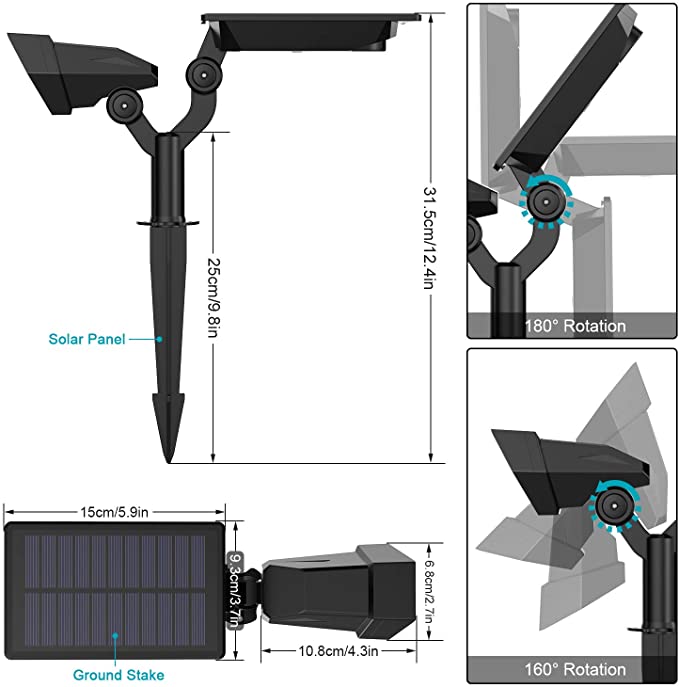 HH203 IP65 Garden Lights Solar Powered Solar Garden Lights Outdoor Waterproof LED Solar Garden Lights Outdoor 2600MAH