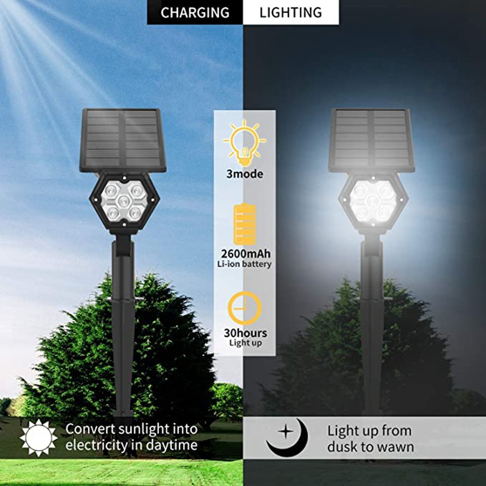 HH203 IP65 Garden Lights Solar Powered Solar Garden Lights Outdoor Waterproof LED Solar Garden Lights Outdoor 2600MAH