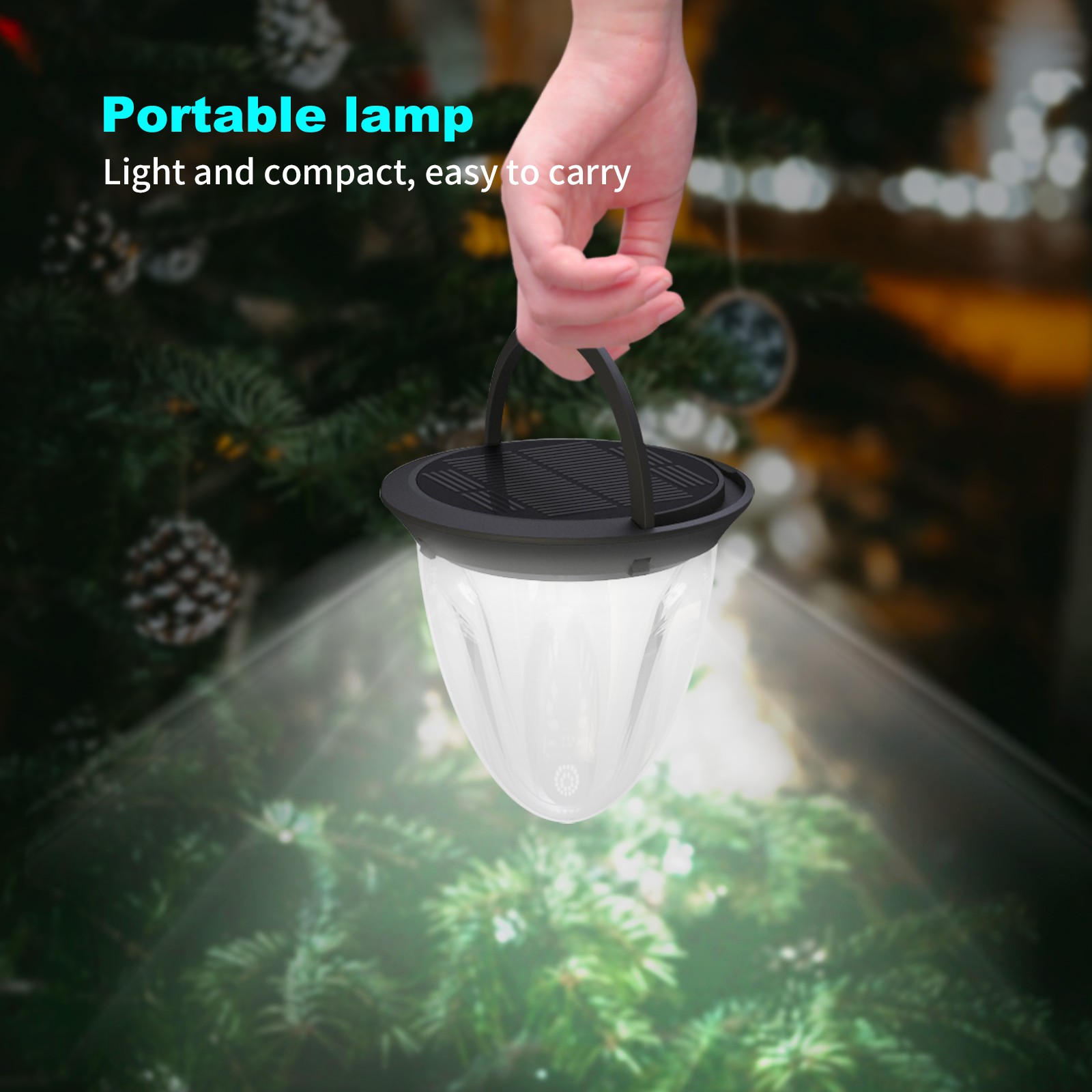 HH201 Plug-In Waterproof Outdoor LED Solar Energy Garden Light Solar LED Outdoor Portable Lights Camping Light Portable USE