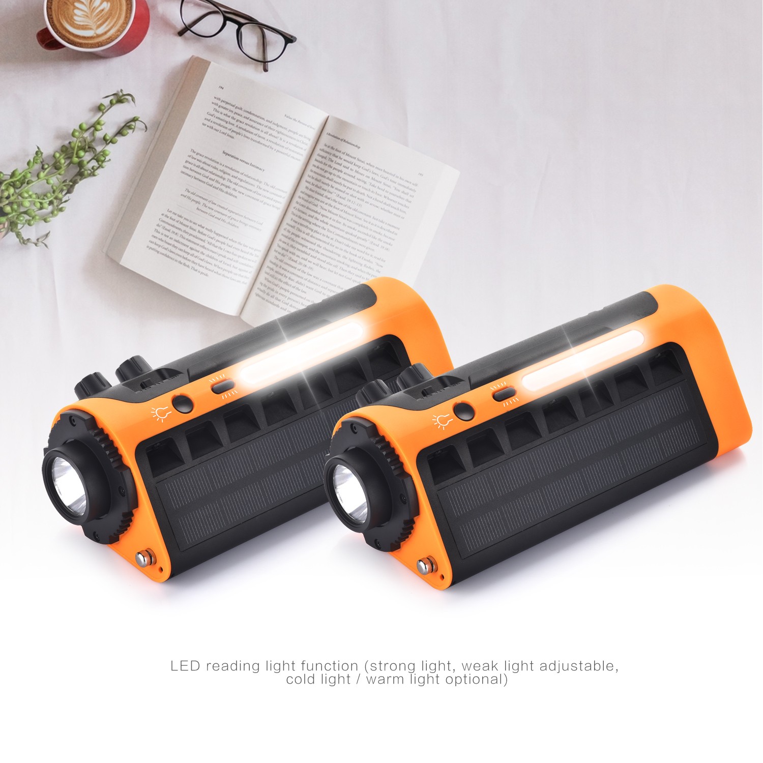 HH2R01 Multi-function Emergency Radio Flash Light Emergency Lamp Solar Lamps Outdoor Camping Lighting 2200MAH Solar Power Bank