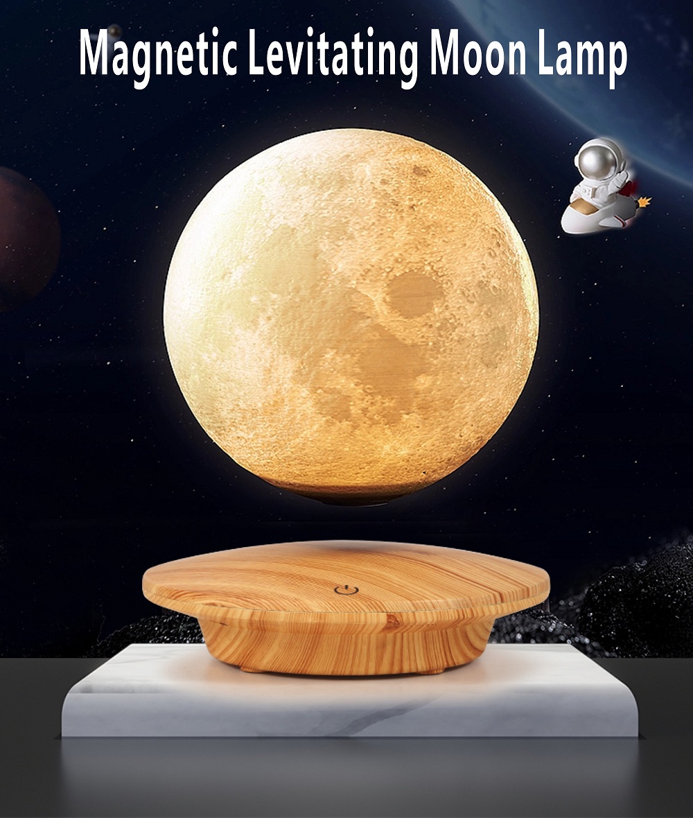 HHS003 3 Color Magnetic  Floating Moon Lamp LED Moon Light  3D Light Planet Lamp  Levitating Floating Moon Lamp Touch Control