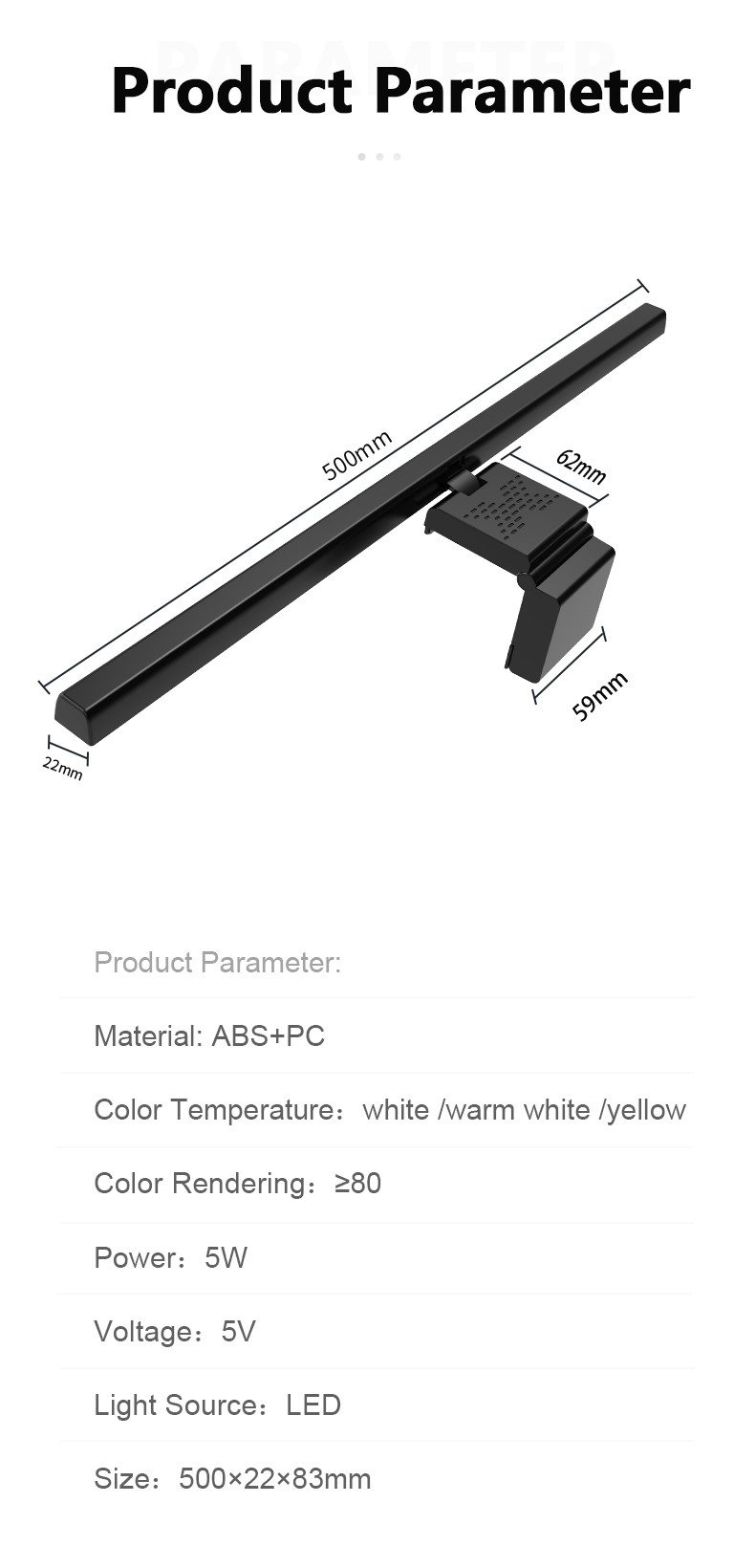 Led Eye Protection No Stroboflash Usb Powered Dimmable Architect Screen Light Bar Engineer Office Computer Metal Monitor Light