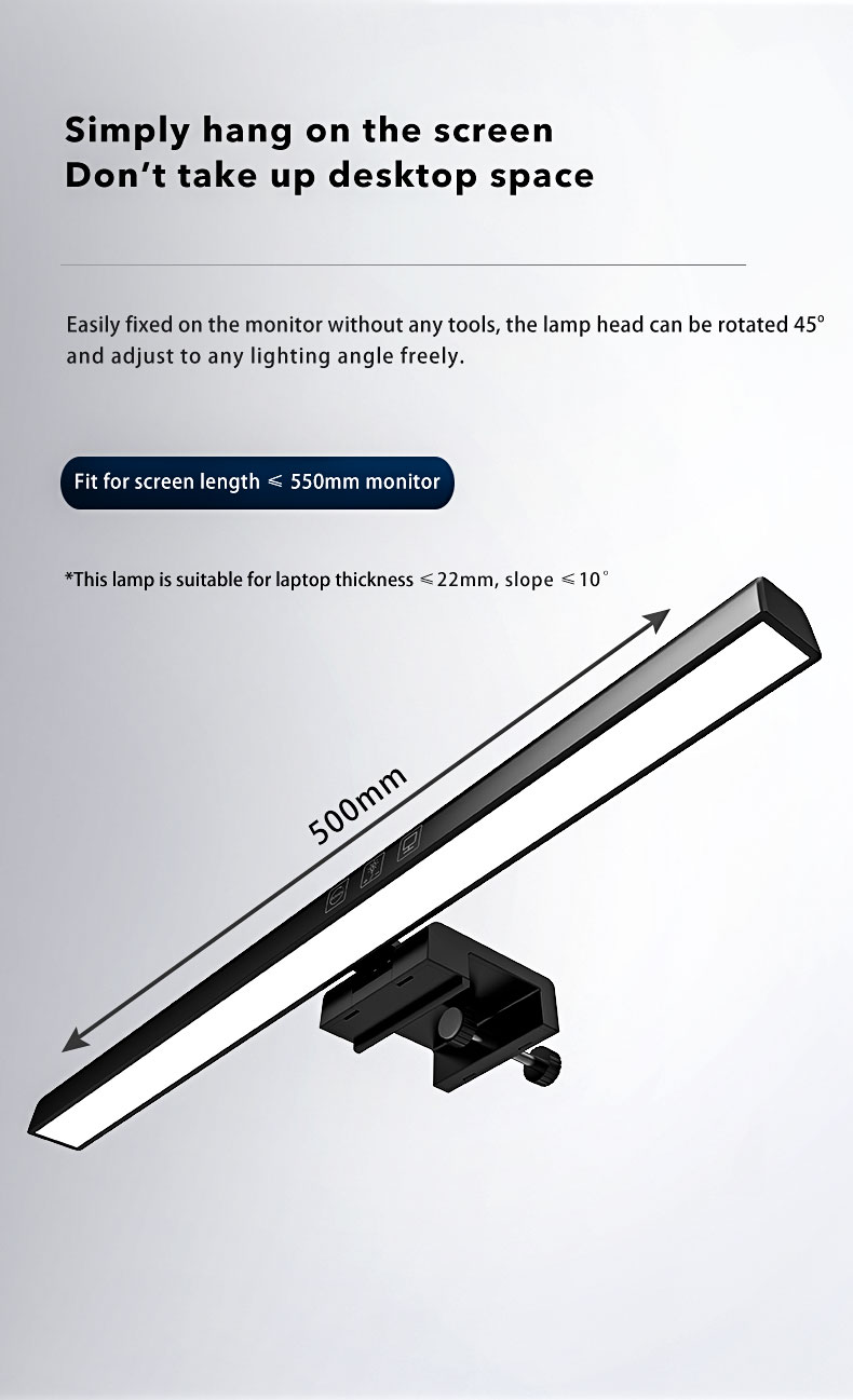HH-1802A Led Eye Protection No Stroboflash Usb Powered Dimmable Architect Screen Light Bar Engineer Office Computer Metal Monitor Light