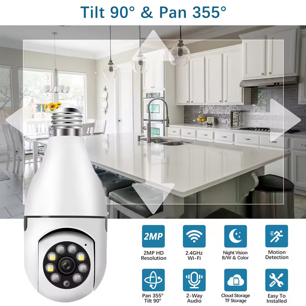 Factory Hot Selling Security Camera Bulb Network IP Camera 360 Security Camera HD With Night Vision Remote Control