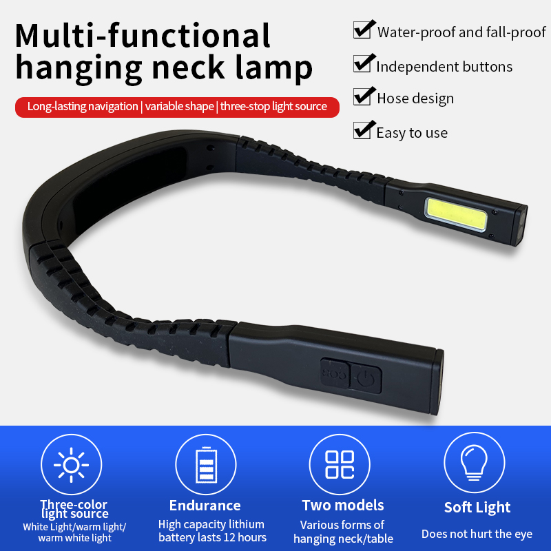 China Wholesaler Adjustable Brightness Rechargeable U Shaped Neck Reading Light Lamp For Bedroom