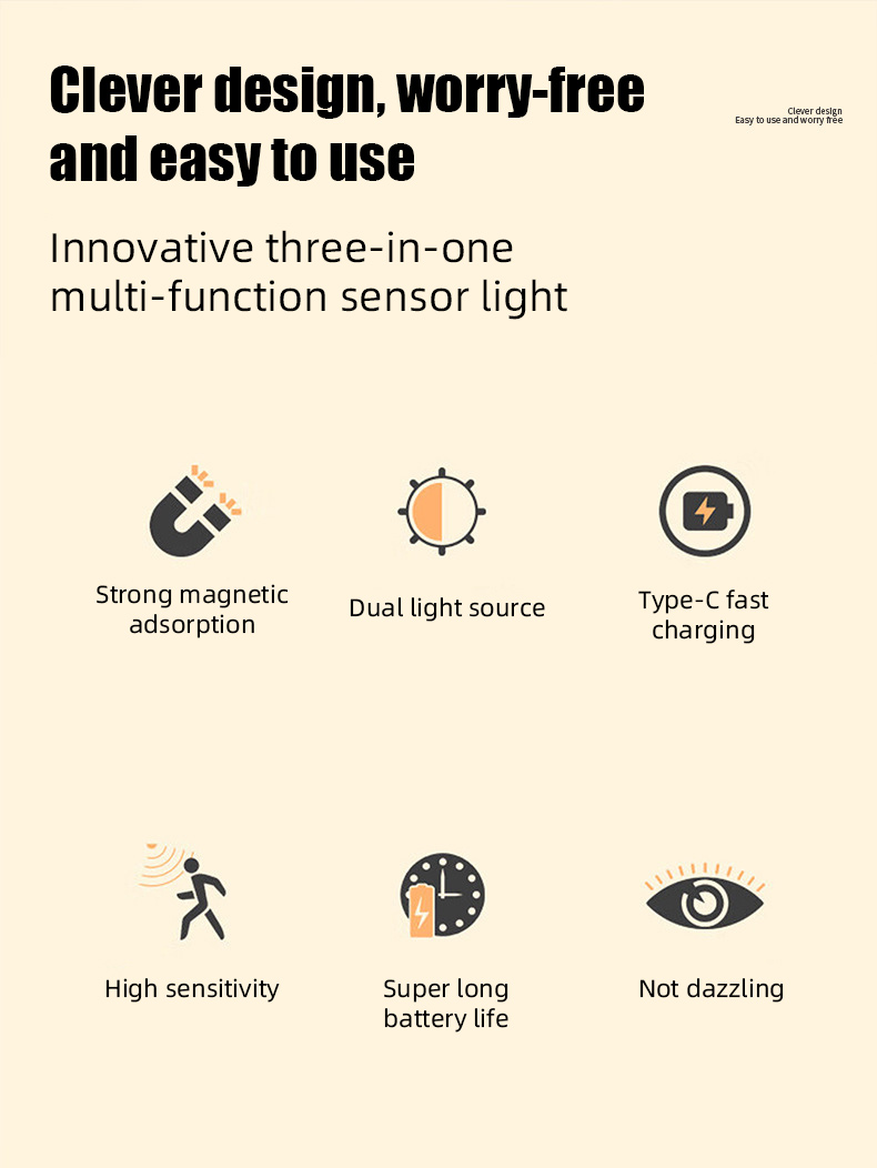 HHN-1860 LED Sensor Night Light With Torch Light