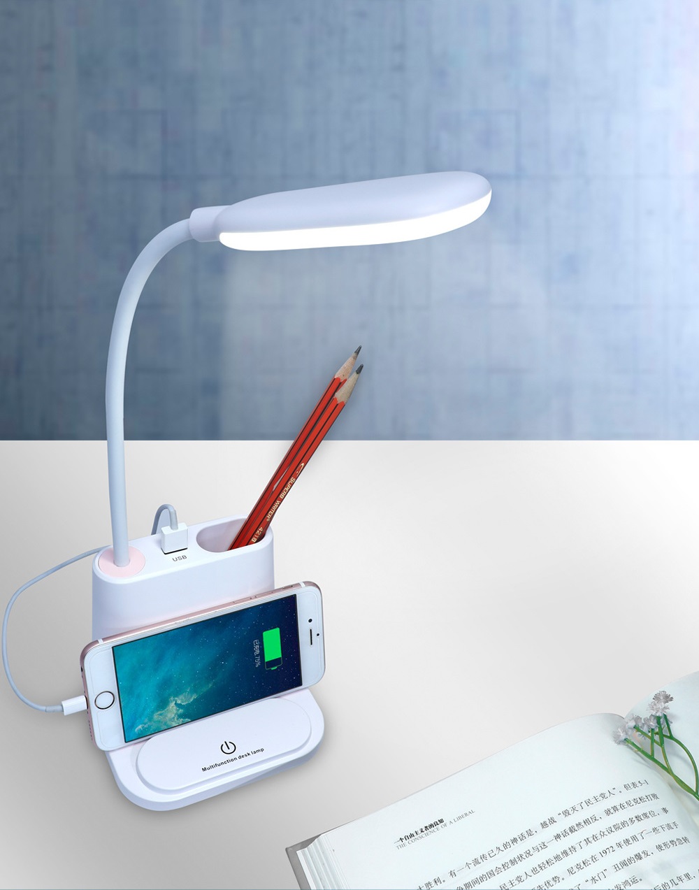 Touch Control Eye Protection Table Lamp With USB Cable Multifunctional Led Portable Table  Lamp Reading Night Lamps For Kids