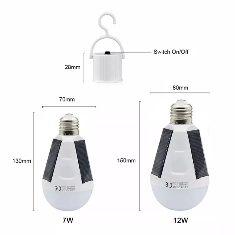 led solar bulb Energy saving rechargeable  bulb light with built-in battery emergency bulb