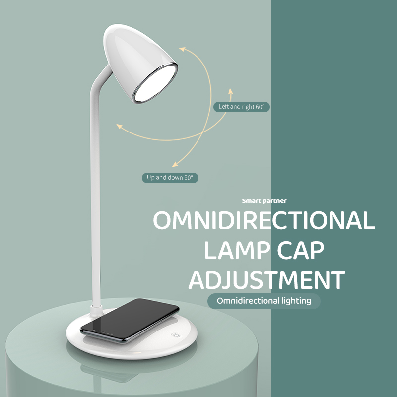 High Quality Office Table Lamp Adjustable Touch Control Desk Lamp Led Wireless Charging Eye Protection Night Lamp For Bedroom