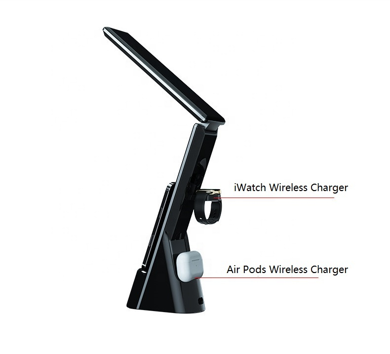 LED Night Lights New Modern LED Table Lamp With Wireless Charging Iphone 3 in 1 For Apple Watch Airpods LED Table Lamp