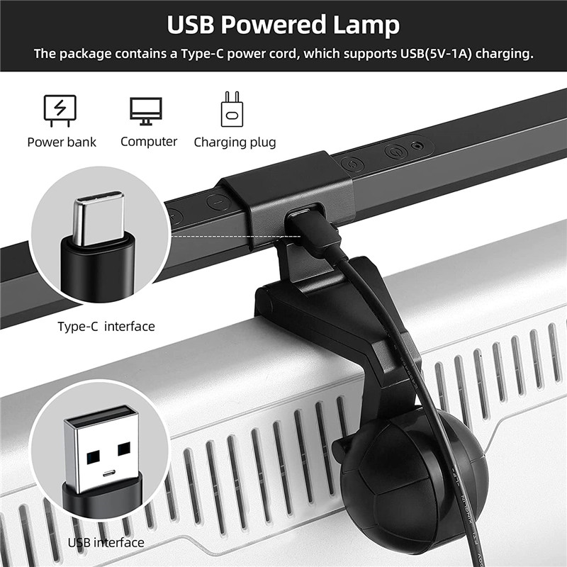 HHX09 Fill Light USB Monitor Light Bar Computer Live Video Conference Eye Protection Computer Screen Monitor Light Led Table Lamp